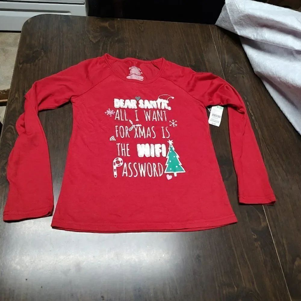 New Joe Boxer  Santa All I Want For Christmas Is the Wifi Password Girl's 10/12